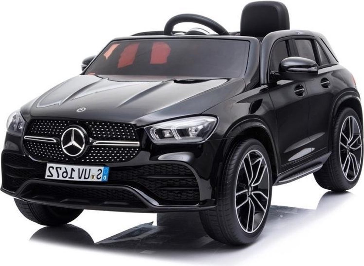 Mercedes Benz GLE 450 12V Elektrische kinderauto | Accu Auto voor kinderen met Rubberen banden en Leren zitje (Zwart)